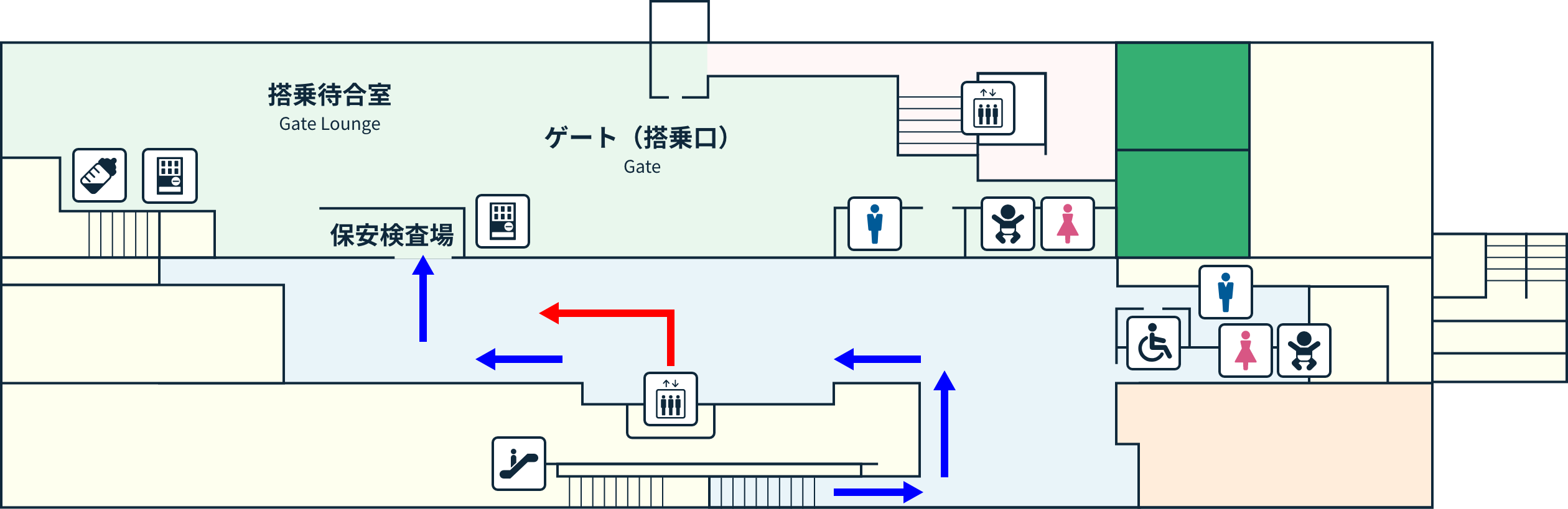 2階フロアマップ・出発進行経路
